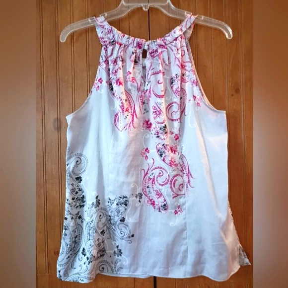 WHITE HOUSE BLACK MARKET PAISLEY PTINT HALTER TOP SIZE M worn once - Picture 1 of 3